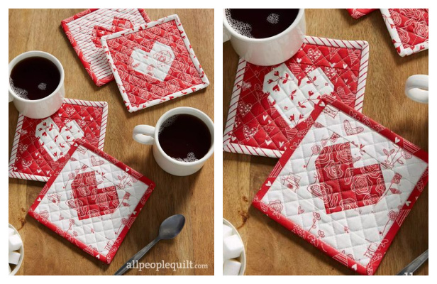 Valentine Place in My Heart Coaster Free Sewing Pattern