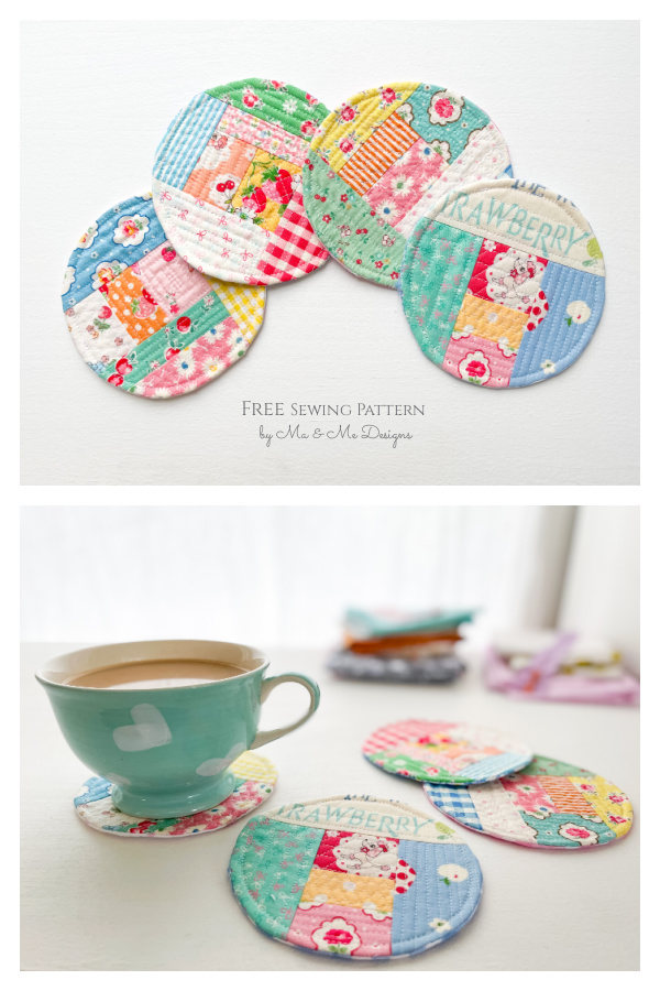 Circle Scrappy Coasters Free Sewing Pattern