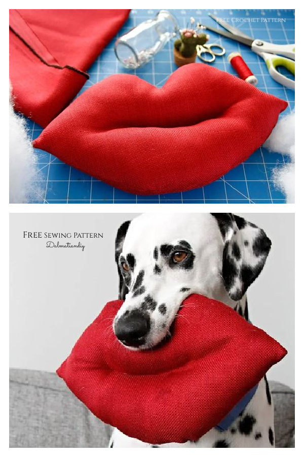 DIY Giant Lips Dog Toy Free Sewing Pattern