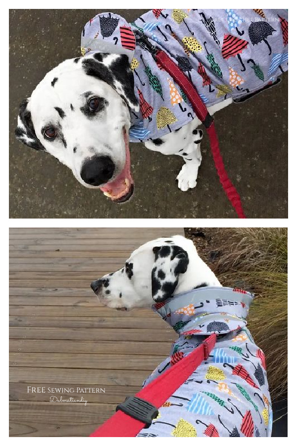 Waterproof Fleece Lined Dog Raincoat Free Sewing Patterns