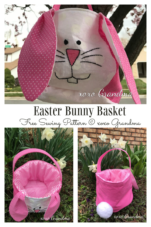 Fabric Easter Bunny Basket Free Sewing Pattern