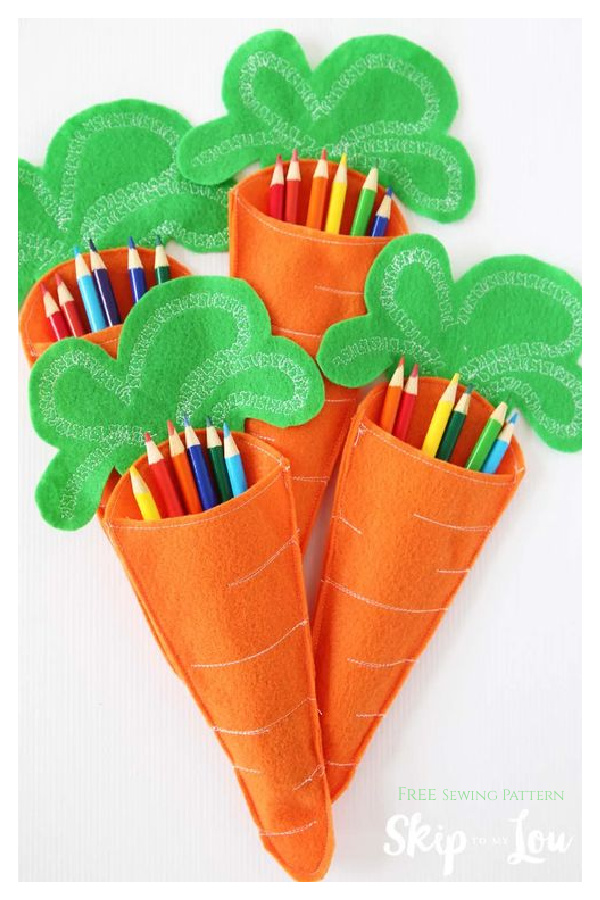Felt Carrot Pencil Holders Free Sewing Pattern