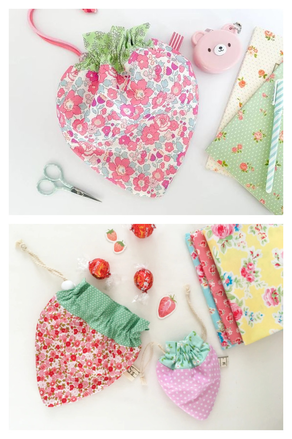 Strawberry Treat Bags Sewing Patterns