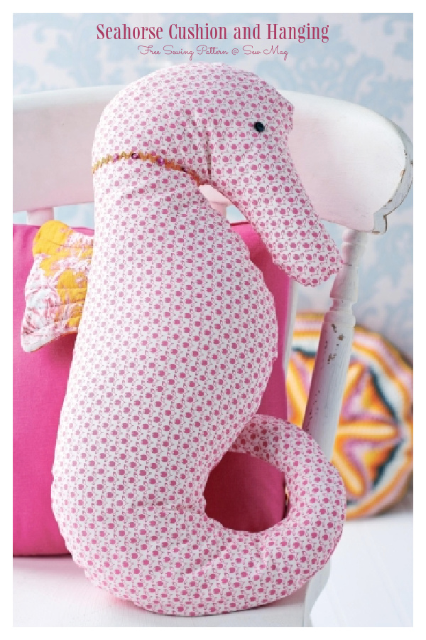 Fabric Seahorse Cushion Free Sewing Patterns