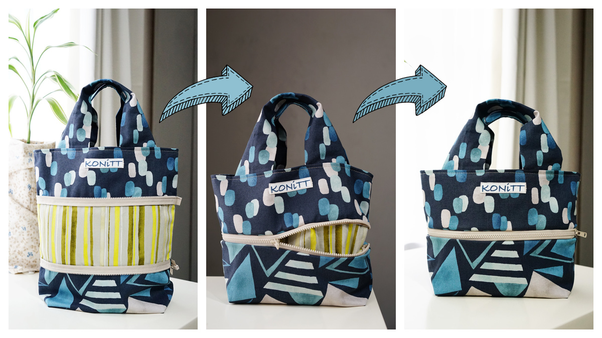 Height Adjustable Tote Bag Free Sewing Pattern