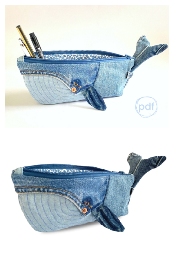 Jean Whale Pencil Case Sewing pattern