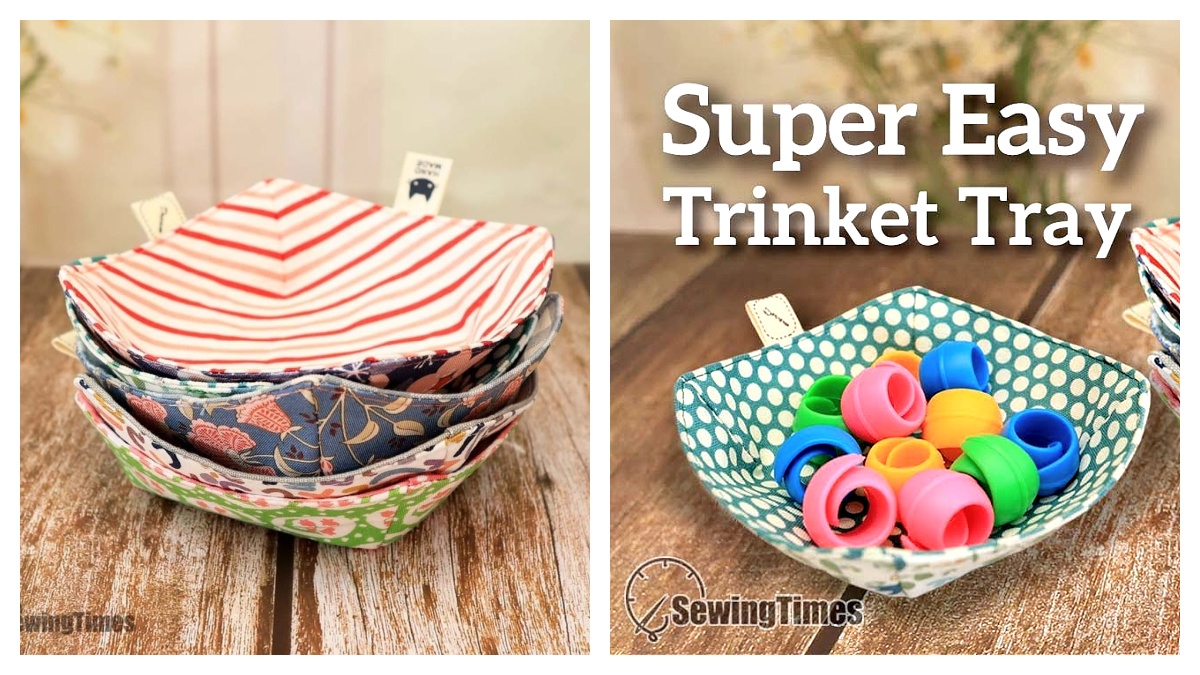 Super Easy Fabric Trinket Tray Free Sewing Pattern