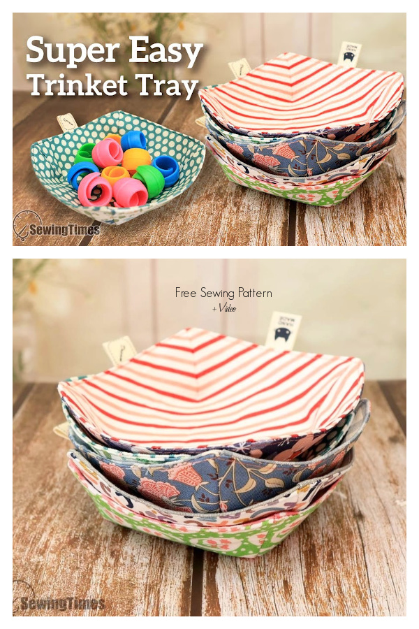 Super Easy Fabric Trinket Tray Free Sewing Pattern