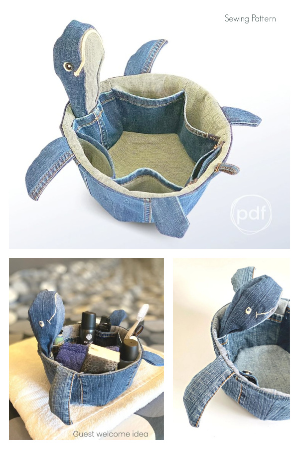 Unique Fabric Turtle Basket Sewing Pattern 