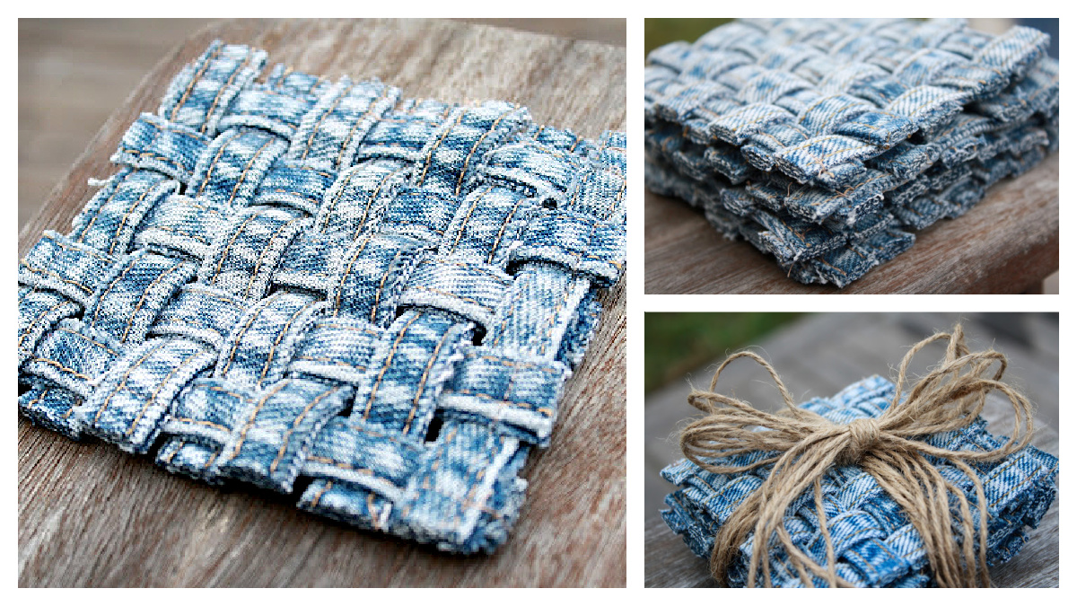 Woven Jean Seam Coasters DIY Tutorial