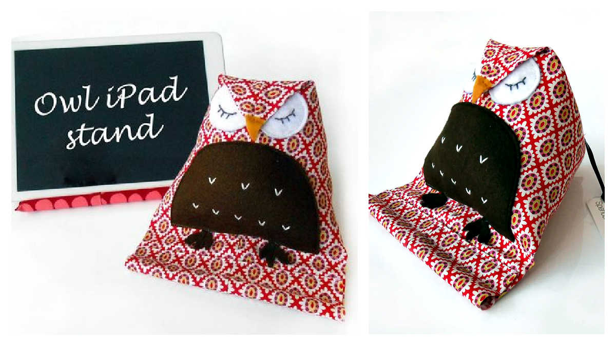 Fabric Owl iPad Stand Free Sewing Pattern