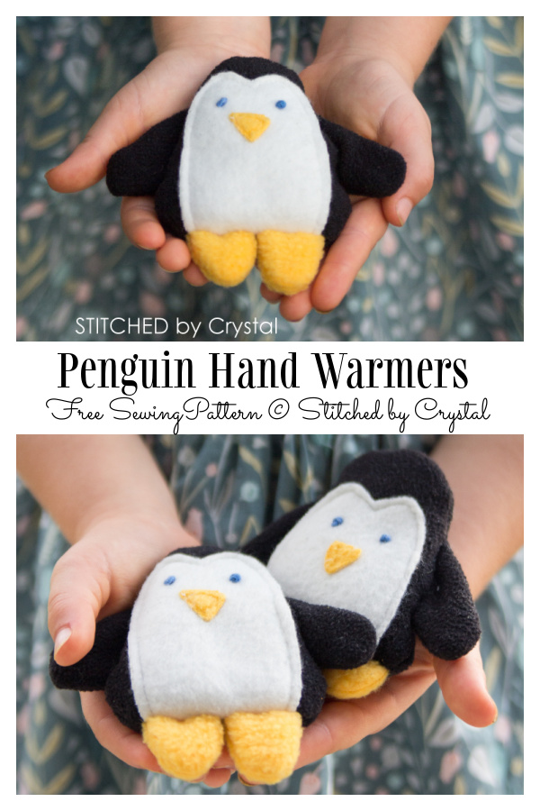 Fabric Penguin Hand Warmers Free Sewing Pattern