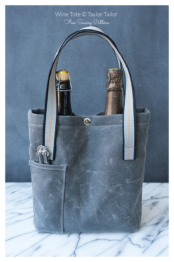 Fabric Wine Tote Bag Free Sewing Pattern