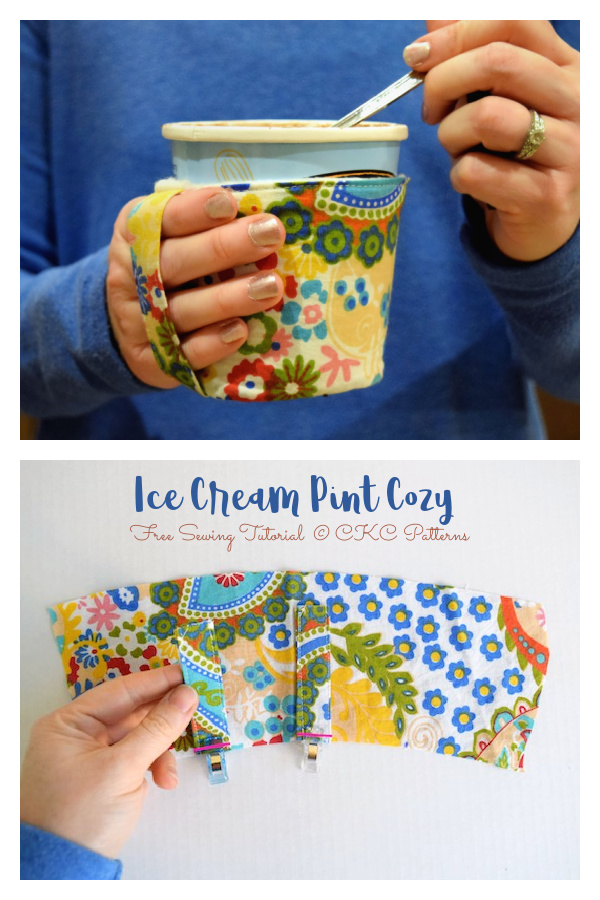 Fabric Ice Cream Pint Cozy Free Sewing Pattern