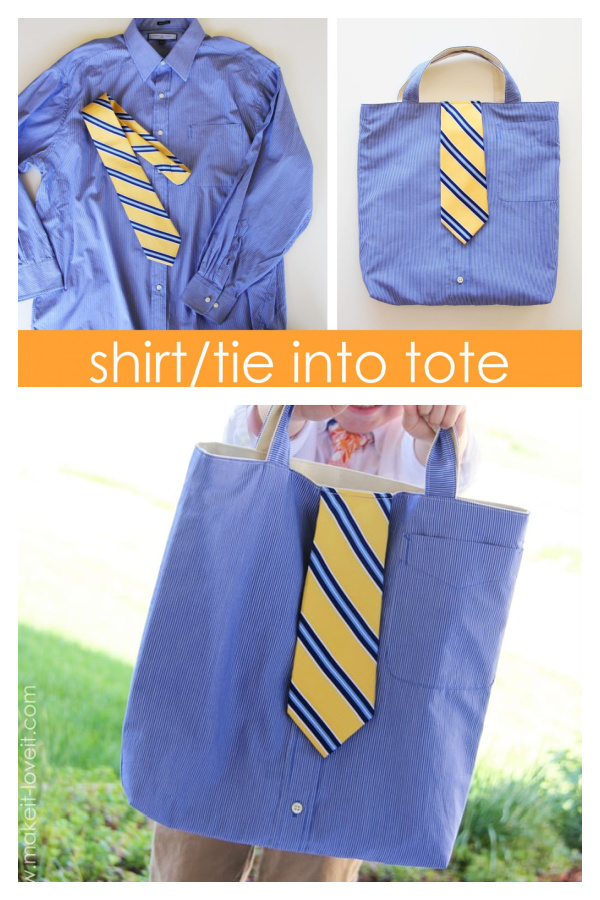 Men’s Shirt into Boy's Tote Bag Free Sewing Pattern