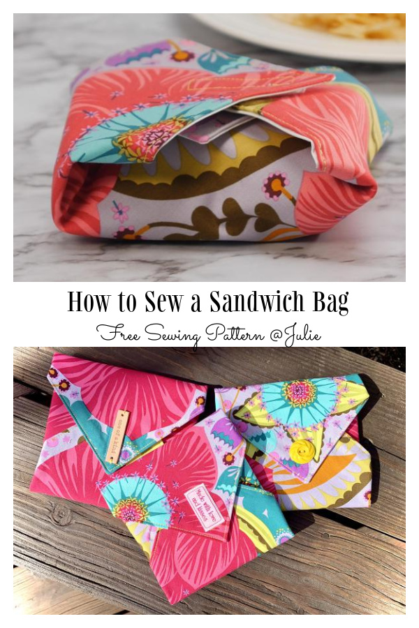Fabric Reusable Sandwich Bag Free Sewing Patterns
