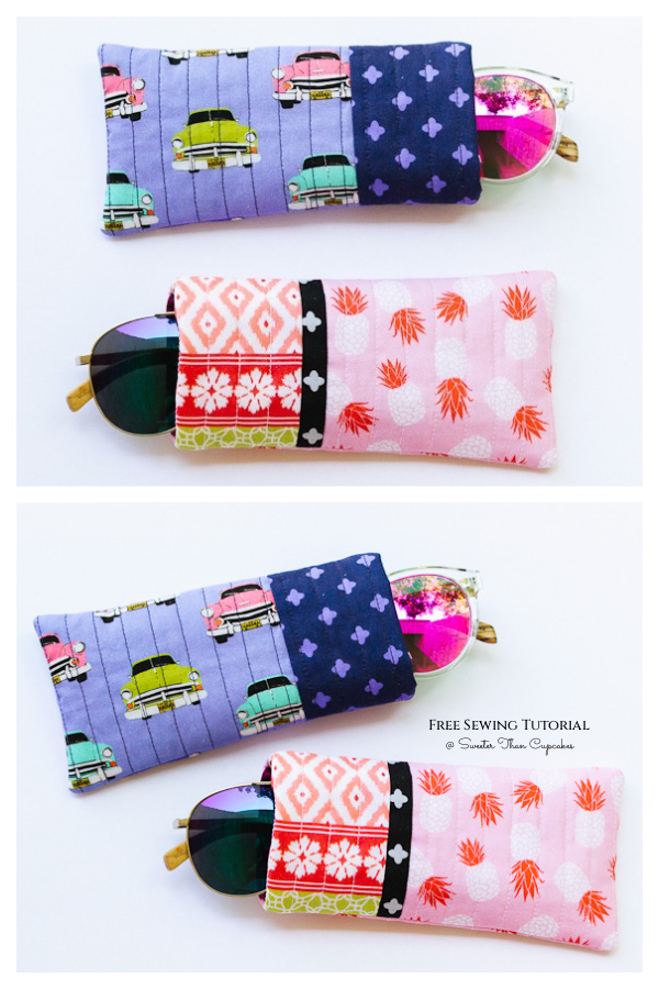 Quilt-as-you-go Sunglasses Case Free Sewing Pattern