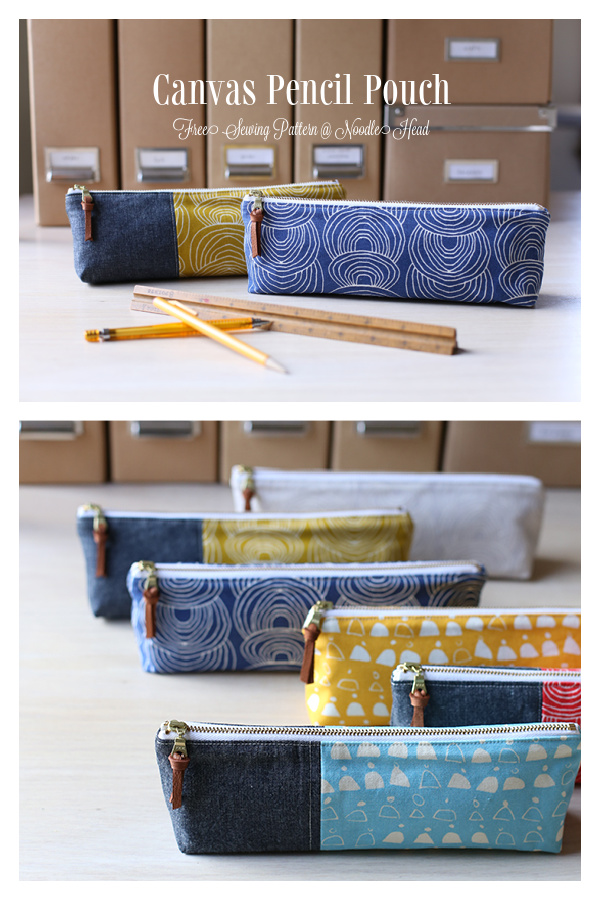 Canvas Pencil Pouch Free Sewing Pattern