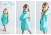 Kids Fabric Hooded Robe Free Sewing Pattern(3/4T) Fabric Hooded Robe Free Sewing Pattern