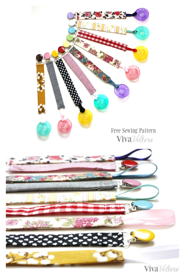 Easy Scrappy Pacifier Clips Free Sewing Pattern
