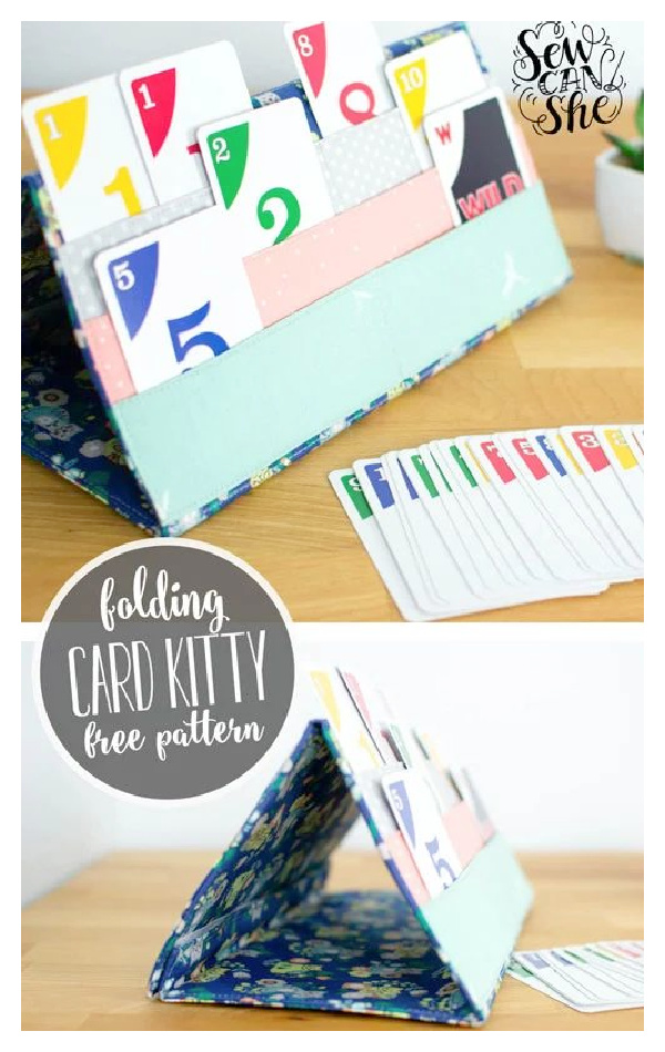 The Card Kitty Fabric Playing Card Holder Free Sewing Pattern