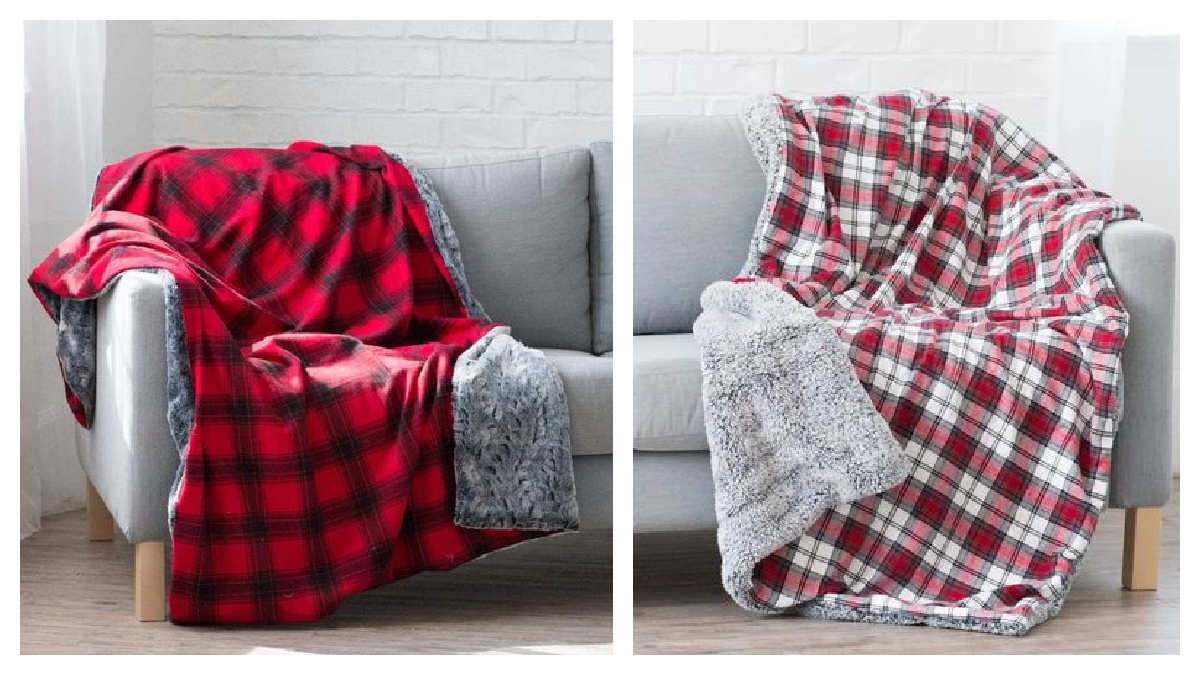 Flannel + Fur Holiday Blanket Free Sewing Pattern