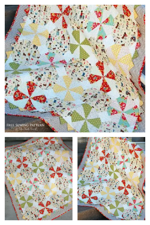 Prairie Pinwheel Baby Quilt Free Sewing Pattern