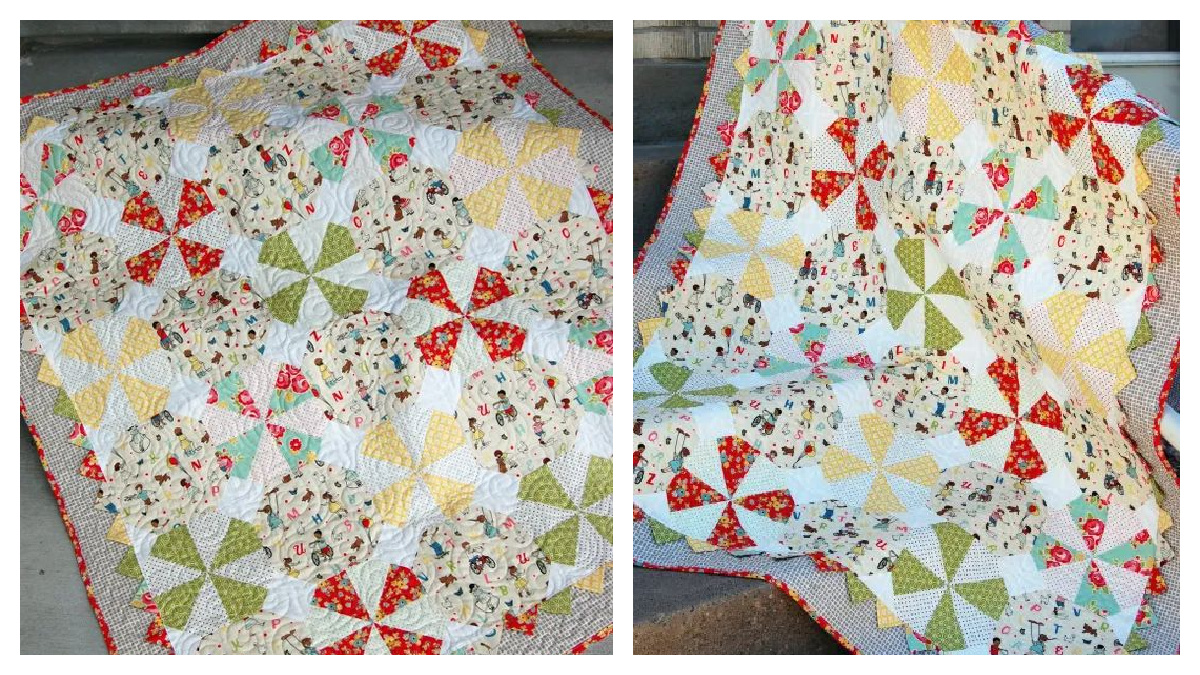 Prairie Pinwheel Baby Quilt Free Sewing Pattern