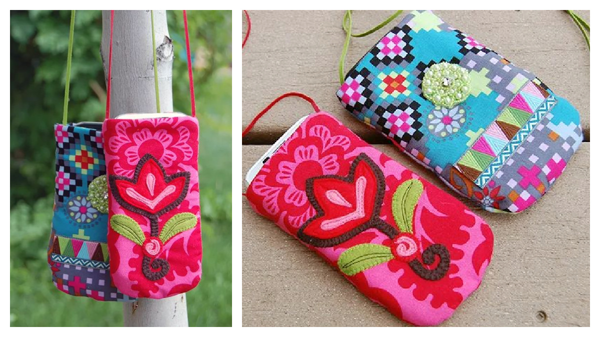 Quilt Cell Phone Case Necklace Free Sewing Pattern
