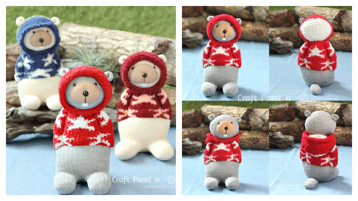 Sock Beaver Softie Free Sewing Pattern