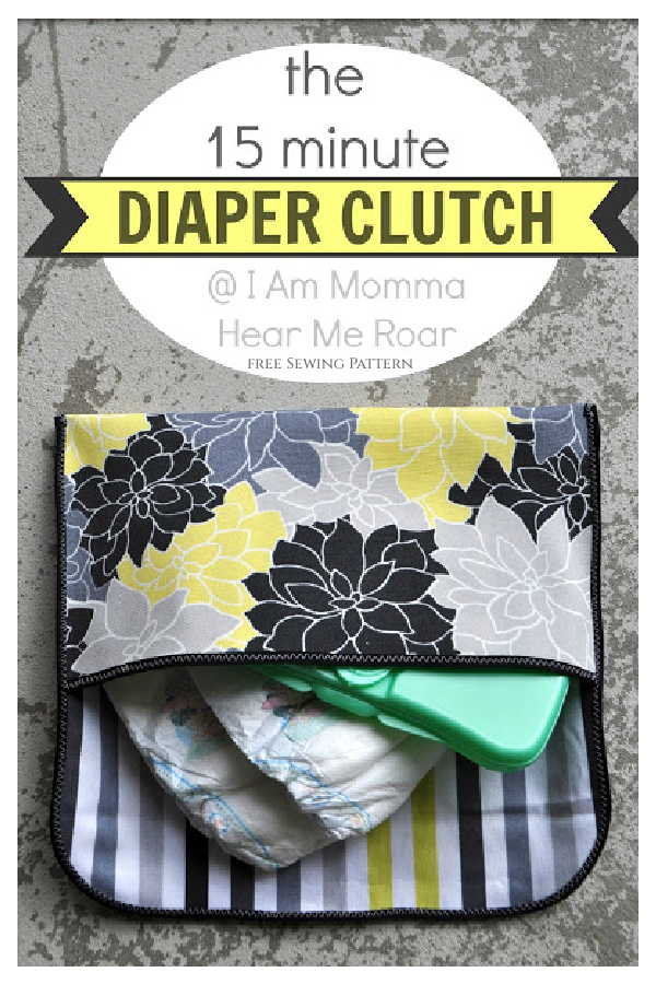 15 Min Fabric Diaper Clutch Free Sewing Pattern