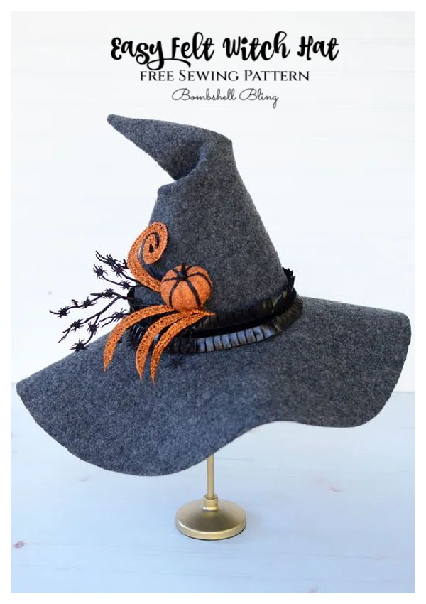 Halloween Felt Witch Hat Free Sewing Pattern