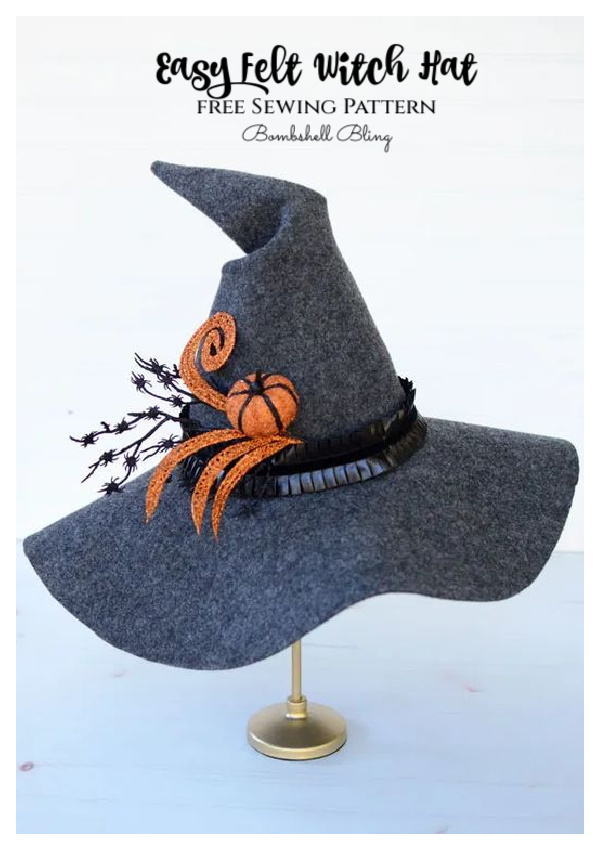 Halloween Witch Hat Free Sewing Pattern Fabric Art DIY