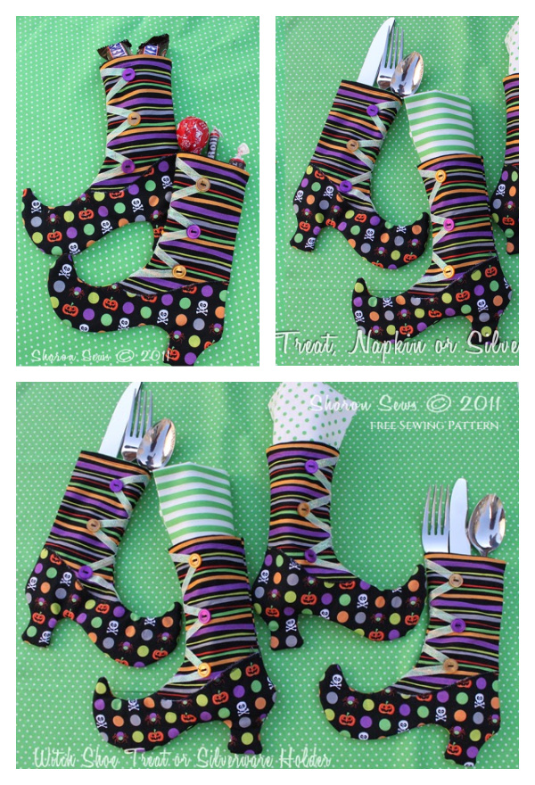 Halloween Witch Shoe Treat Bag Free Sewing Pattern
