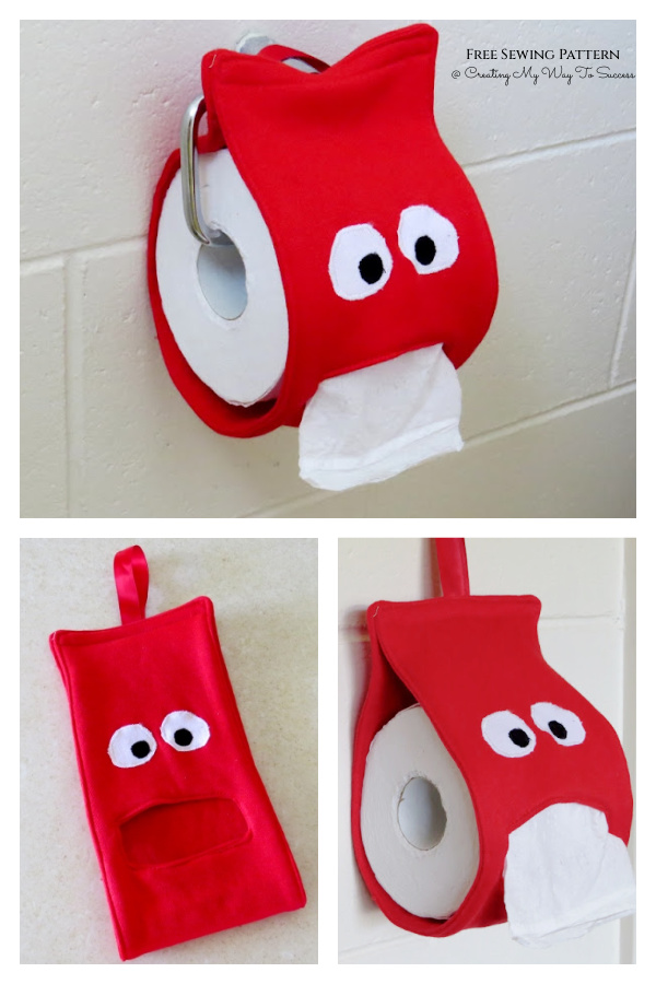 Fabric Monster Toilet Paper Dispenser Free Sewing Pattern