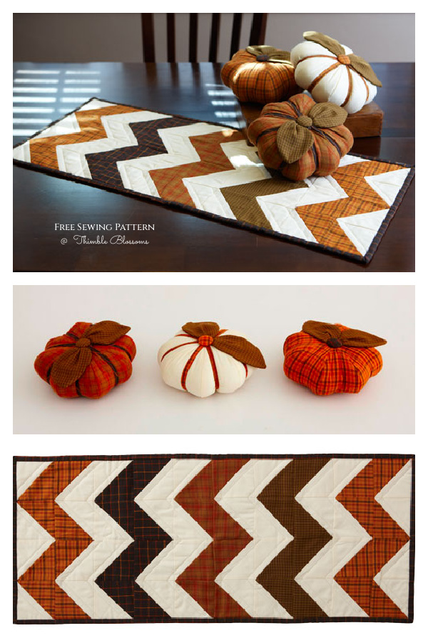 Scrap Lab Table Runner and Pumpkins Free Sewing Pattern