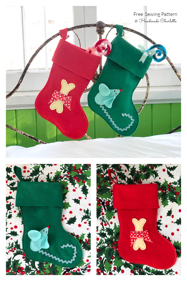 Christmas Pet Stocking Free Sewing Pattern