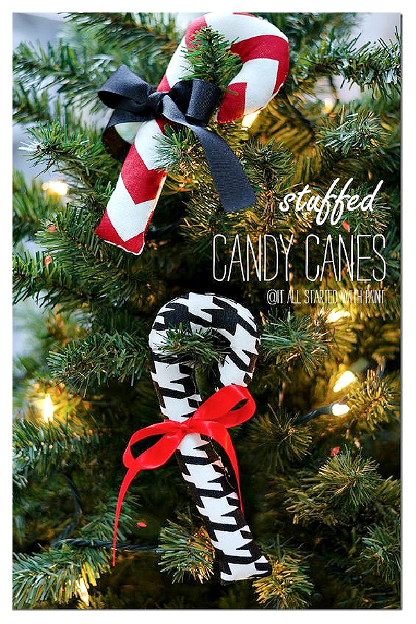 Stuffed Candy Cane Ornament Free Sewing Pattern
