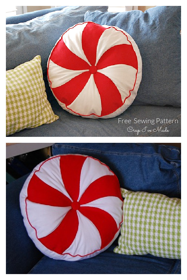 Fabric Peppermint Throw Pillow Free Sewing Pattern