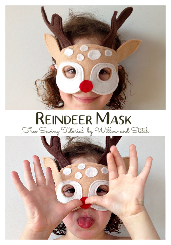 Fabric Reindeer Mask Free Sewing Pattern
