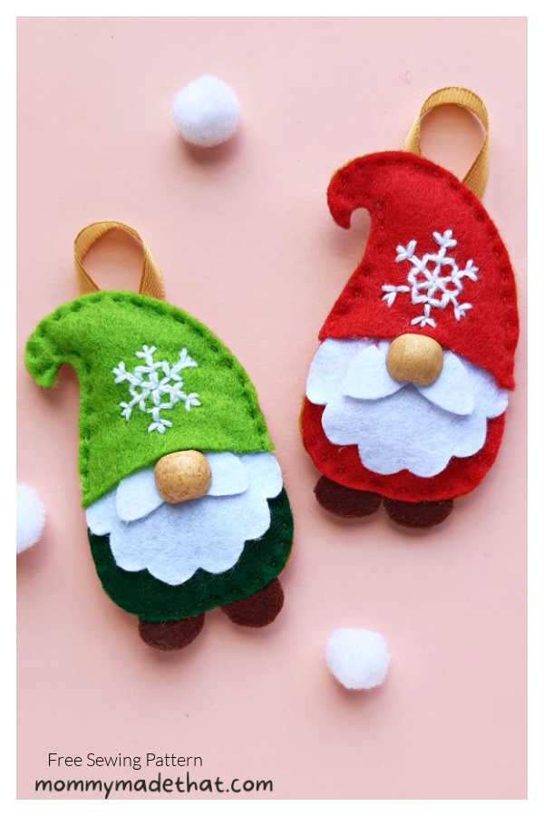 Gnome Christmas Ornament Free Sewing Patterns