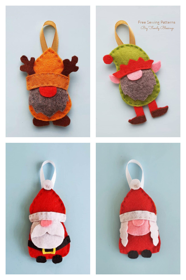 Cutest Ever Christmas Gnome Ornament Free Sewing Patterns