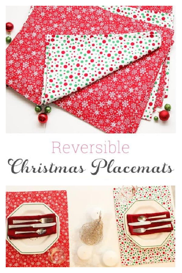 Holiday Reversible Placemats Free Sewing Pattern