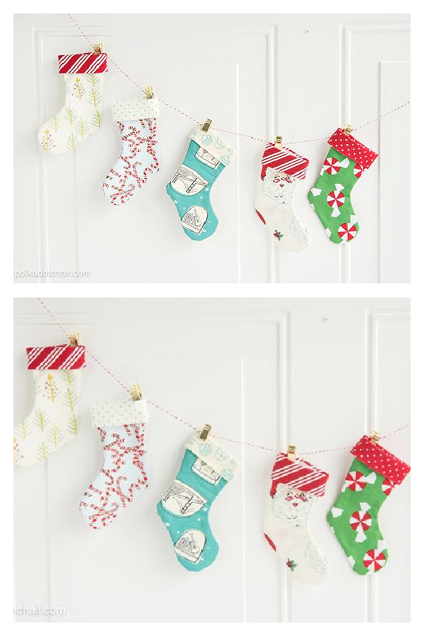 Mini Christmas Stocking Garland Free Sewing Patterns