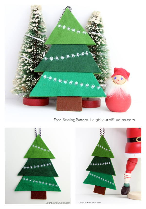 Felt Tree Ornament Free Sewing Pattern