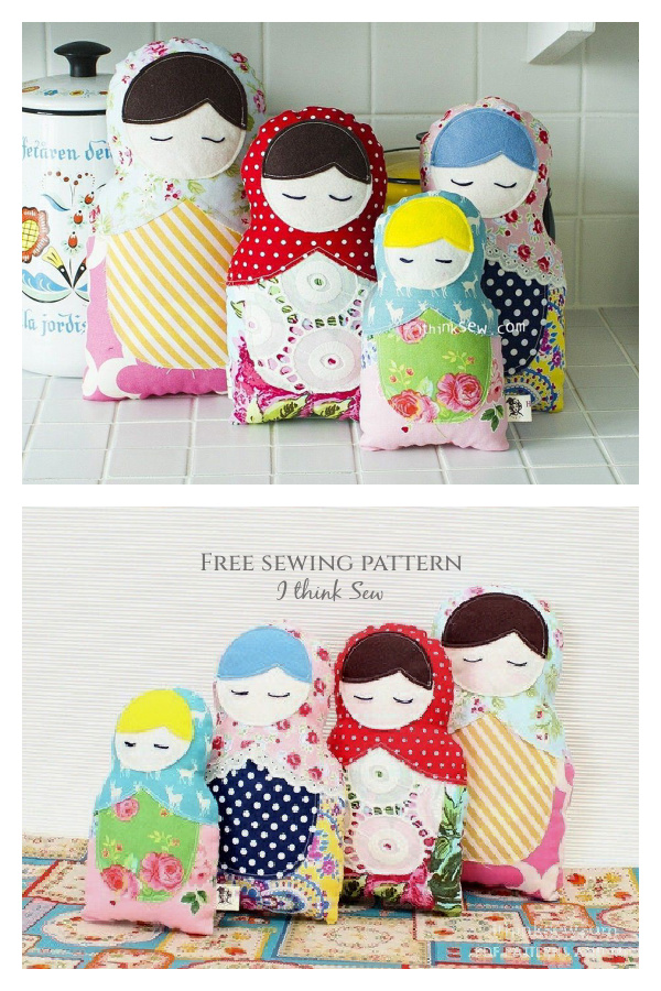 Fabric Russian Matroyshika Doll Free Sewing Pattern