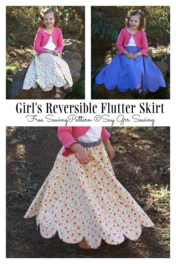Girl's Reversible Flutter Skirt Free Sewing Pattern