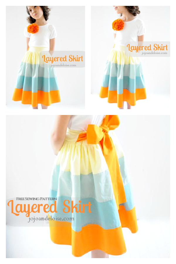 Layered Spring Rainbow Skirt Free Sewing Pattern