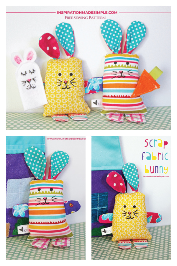 Scrap Fabric Bunny Softie Free Sewing Pattern