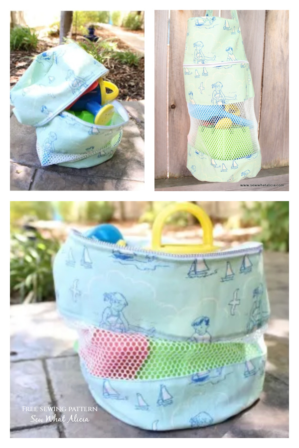 Beach Toy Zipper Pouch Free Sewing Pattern